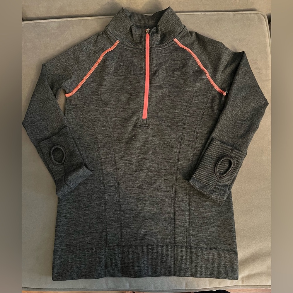 Ivivva Lululemon The Fastest Zip Pullover Half Zip Grey Sweatshirt Size 12